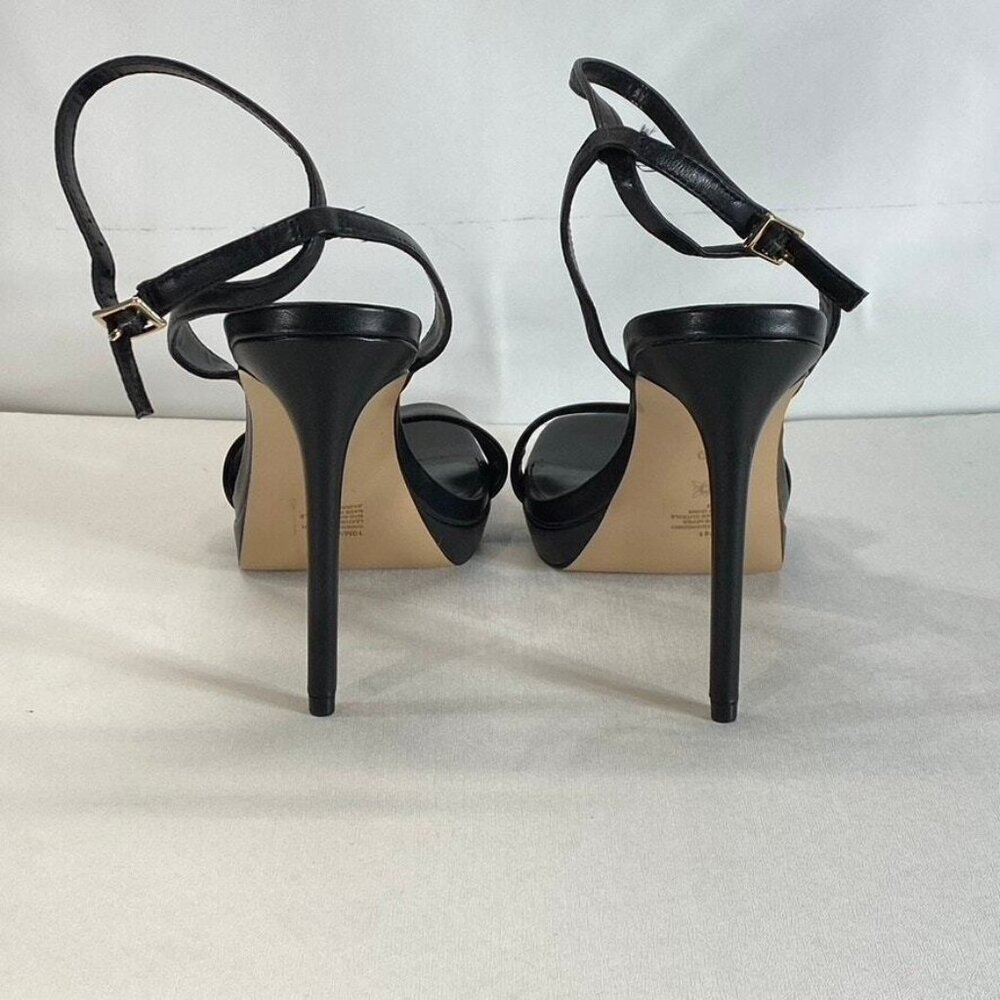 BCBGENERATION Women's Black Leather Cadence Ankle-Strap Platform Sandals - Picture 8 of 10